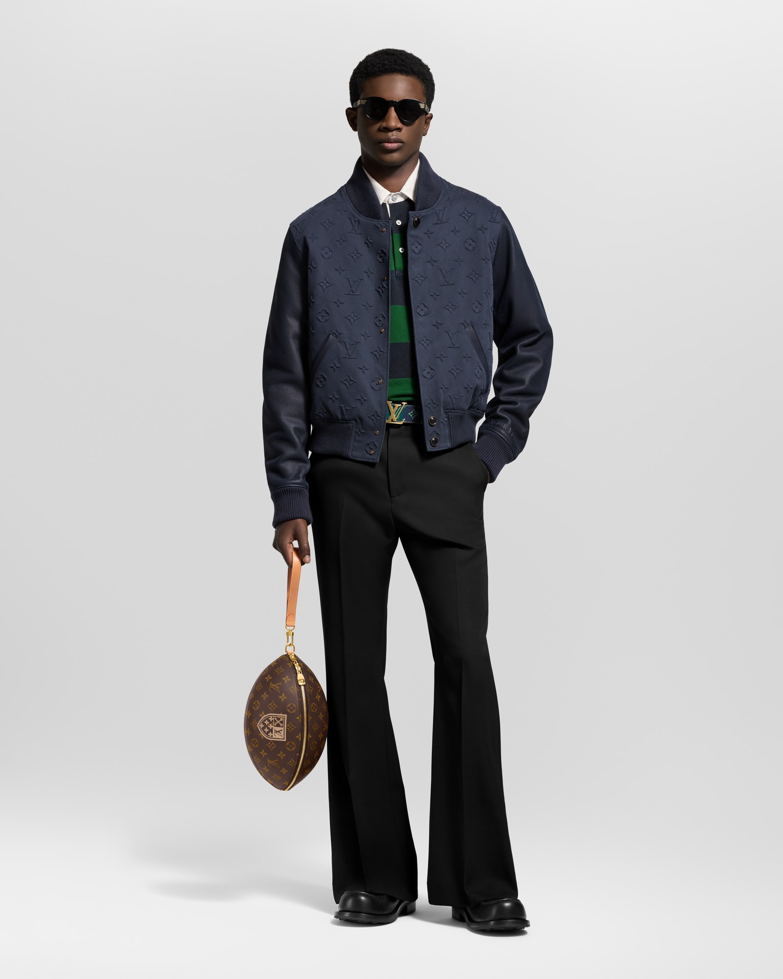 Embossed Monogram Cotton Varsity Jacket - Les Extraordinaires